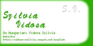 szilvia vidosa business card